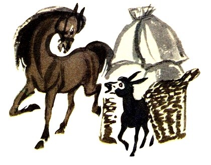 Осел и лошадь - Толстой Л.Н.