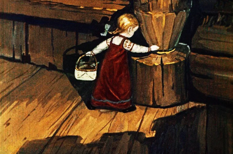 Девочка с веретенце - русская народная сказка